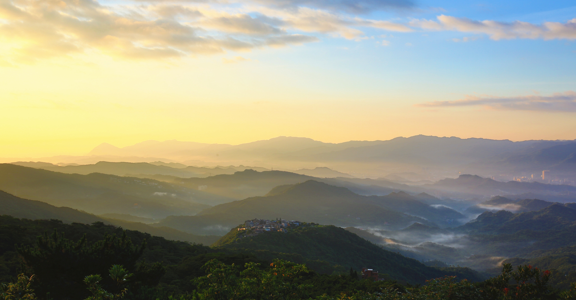 すこやかな視界 山 朝日